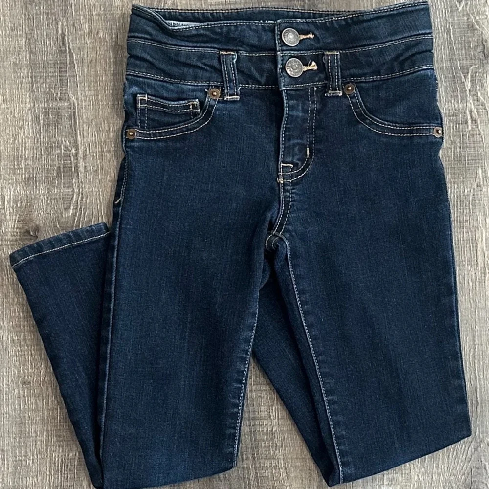 💞 Little Girls Size 6 High Rise Super Skinny Dark Wash Denim Jeans
